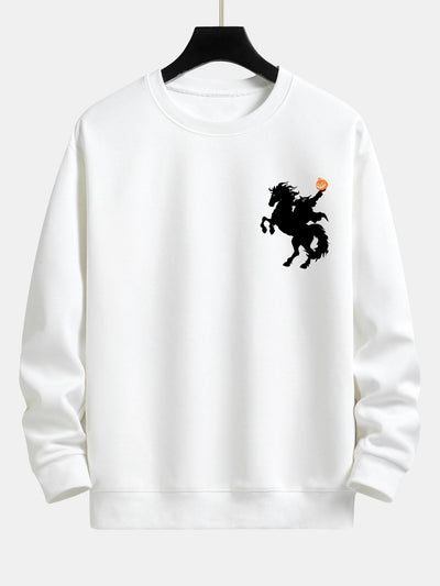 Cayetano® | Pumpkin Headless Horseman Print Relax Fit Sweatshirt