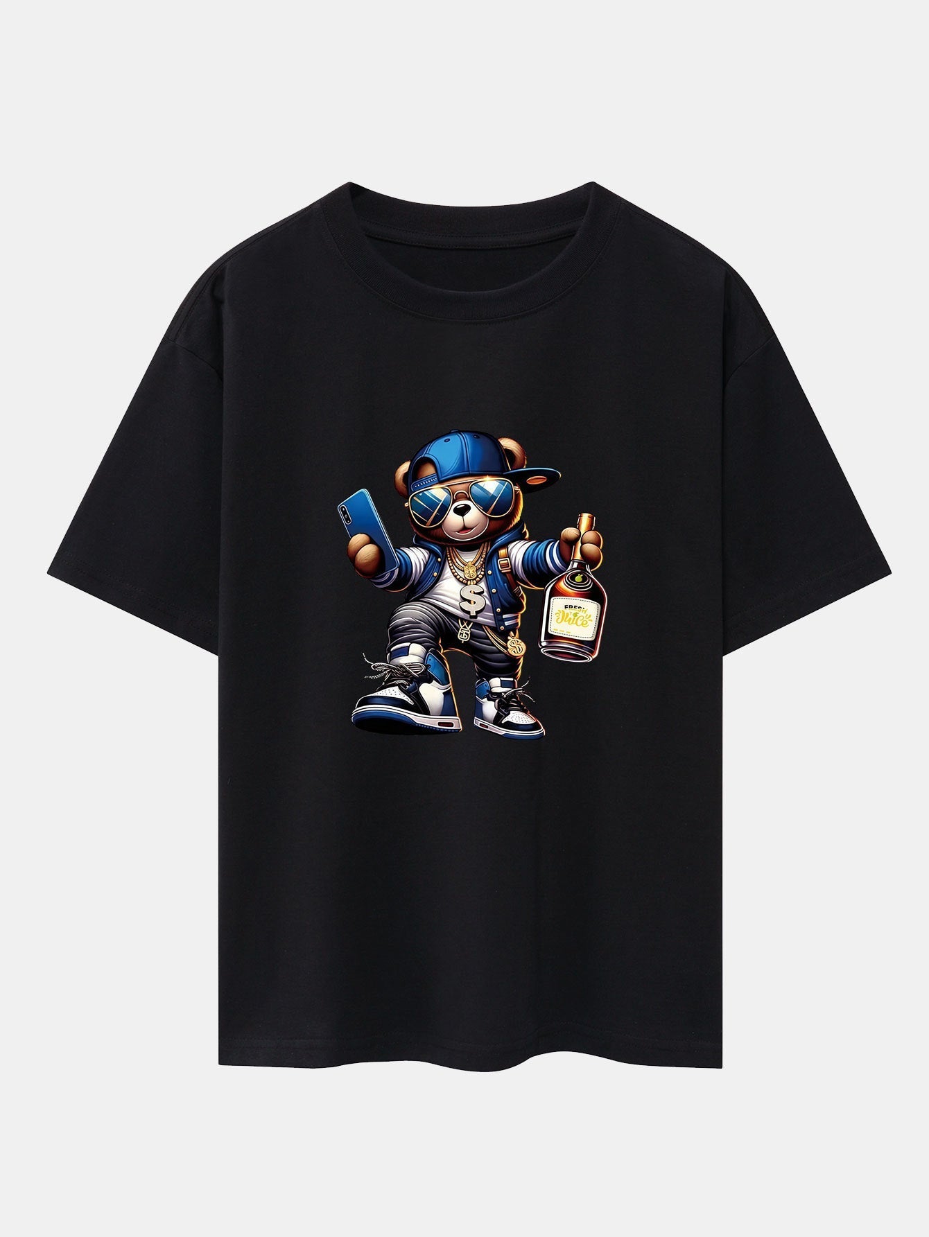 Melquíades® | Hip Hop Bear Print Drop Shoulder Oversize T-Shirt