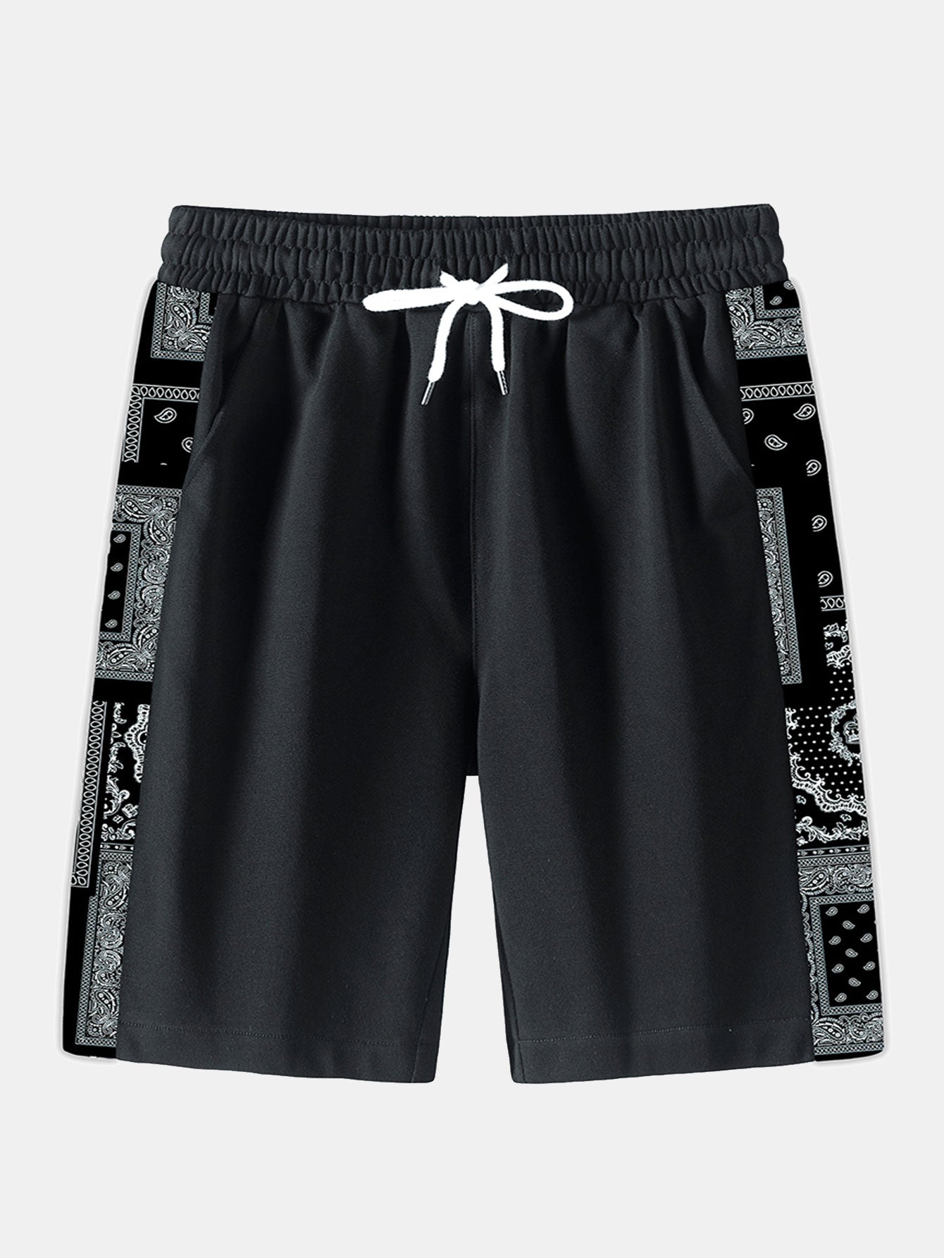 Bahram® | Paisley Paneled Jersey Shorts