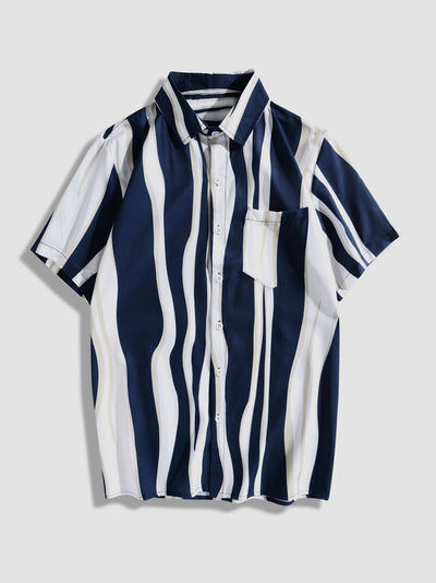 Alfonso® | Wave Stripes Lapel Shirts