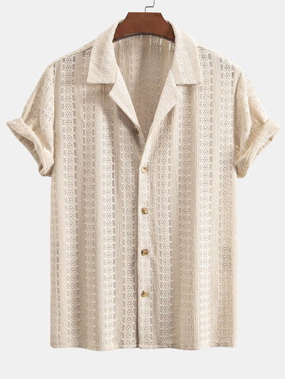 Jesús® | Floral Jacquard Textured Cuban Shirt & Straight Leg Linen Pants