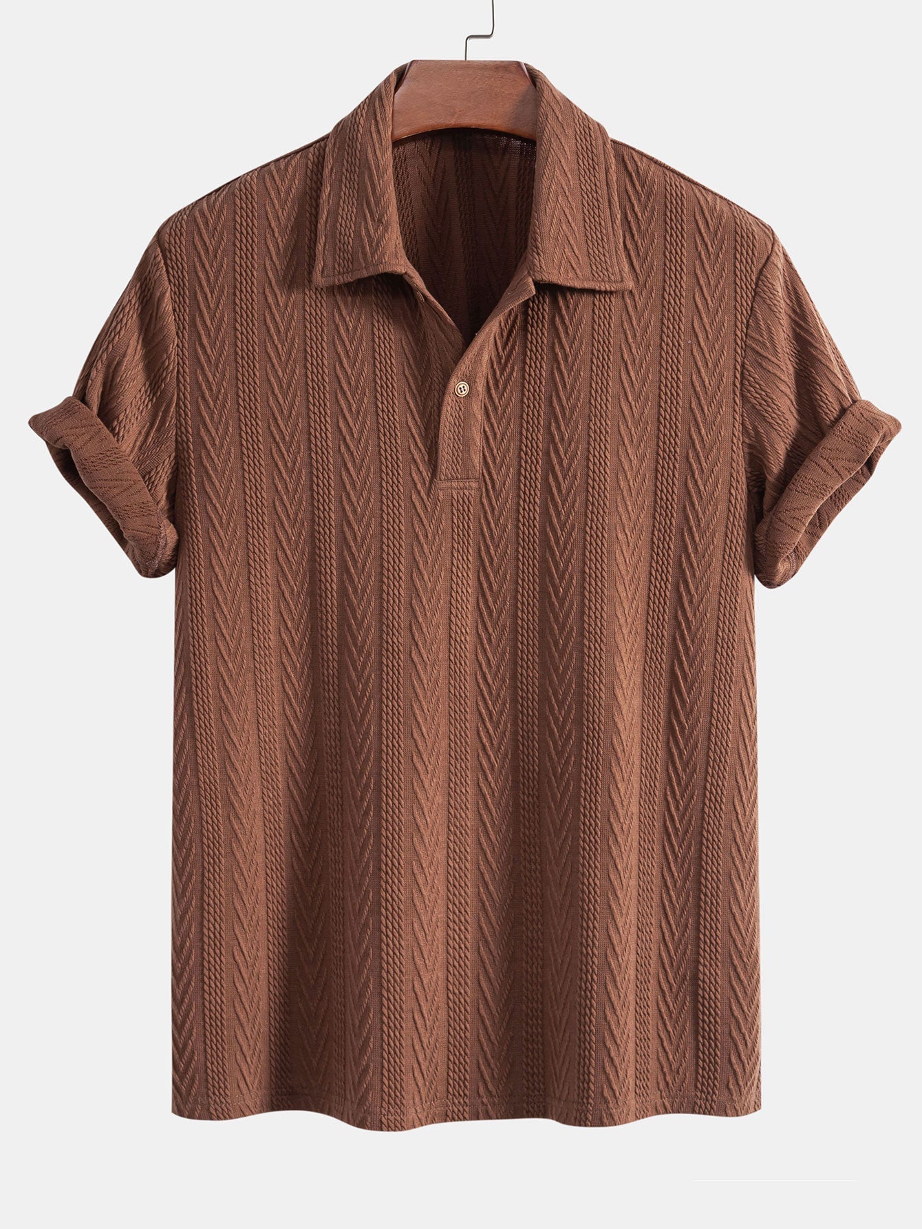 Bruno® | Knitted Geometric Jacquard Polo Shirt