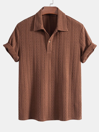 Bruno® | Knitted Geometric Jacquard Polo Shirt