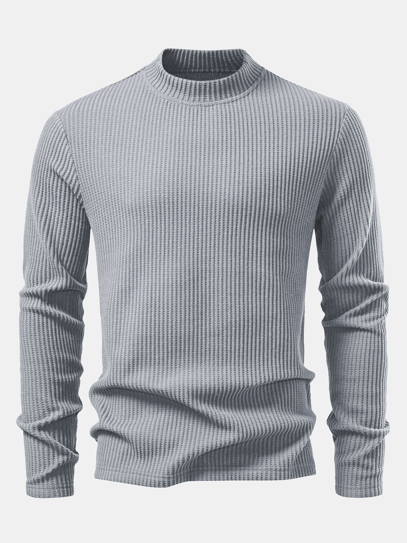 Imran® | Long Sleeve Waffle Mock Neck T-Shirt & Drawstring Knitted Waffle Pants