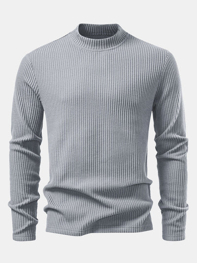 Imran® | Long Sleeve Waffle Mock Neck T-Shirt & Drawstring Knitted Waffle Pants