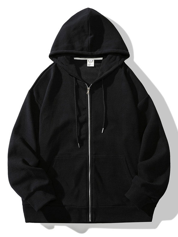 Gael | Relaxed Waffle Zip Hoodie