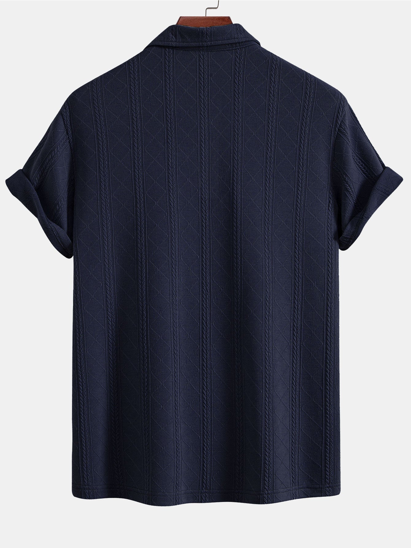 Samuel | Rhombus Geometric Texture Knit Polo Shirt