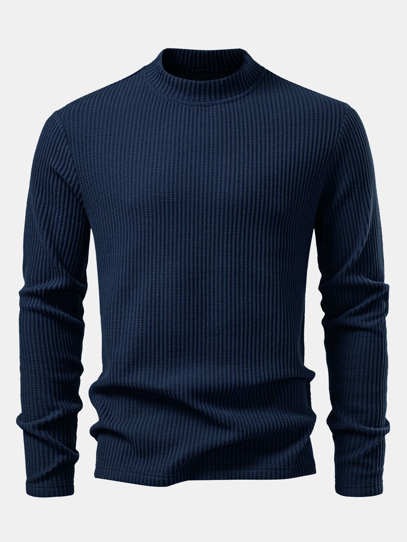 Imran® | Long Sleeve Waffle Mock Neck T-Shirt & Drawstring Knitted Waffle Pants