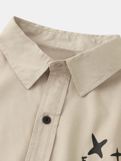 Apisai® | Smiley Graphic Print Button Up Shirt