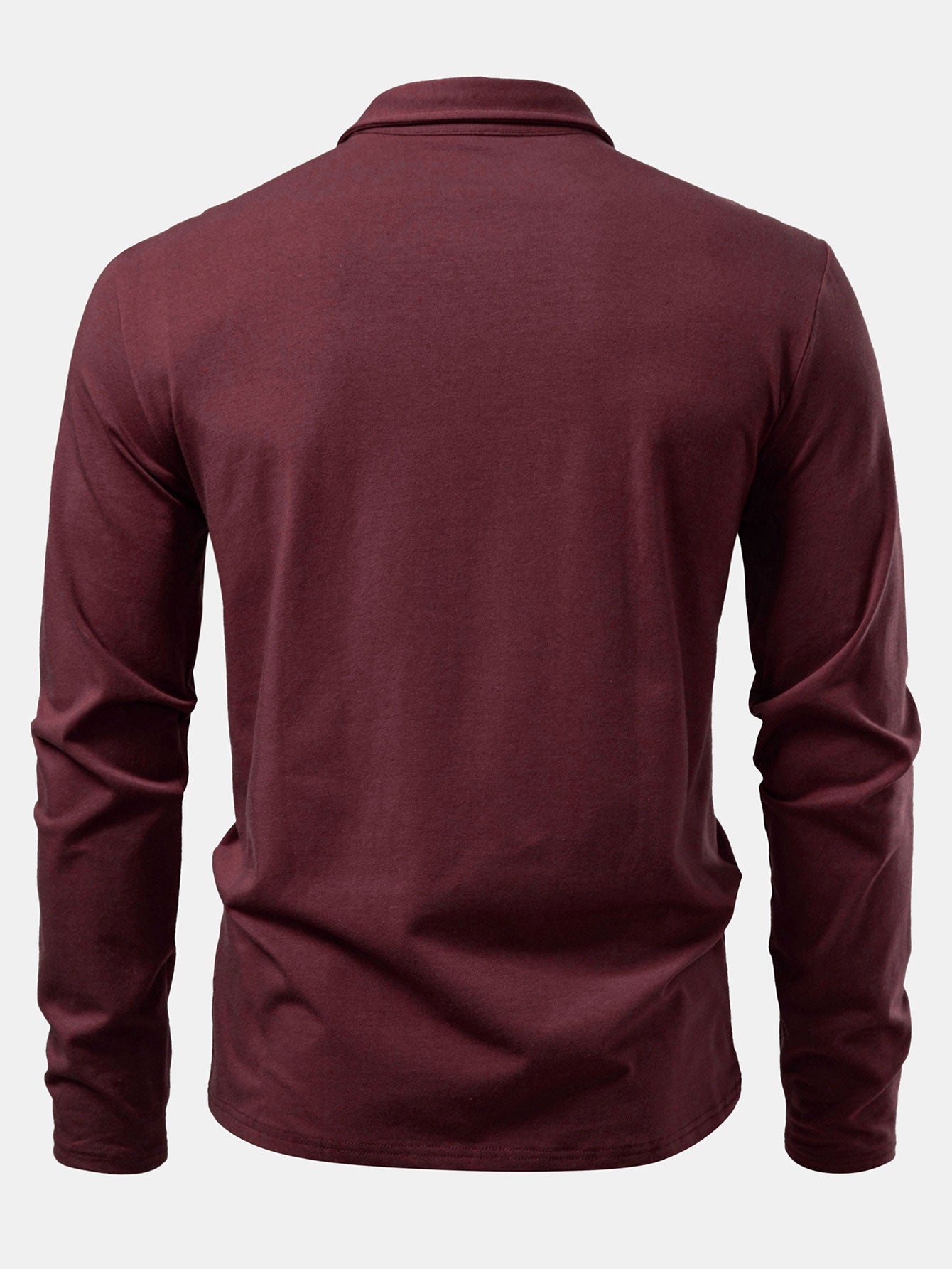 Livio® | Solid Long Sleeve Cotton Polo Shirt