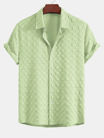 Demetrio® | Checkerboard Textured Button Up Shirt