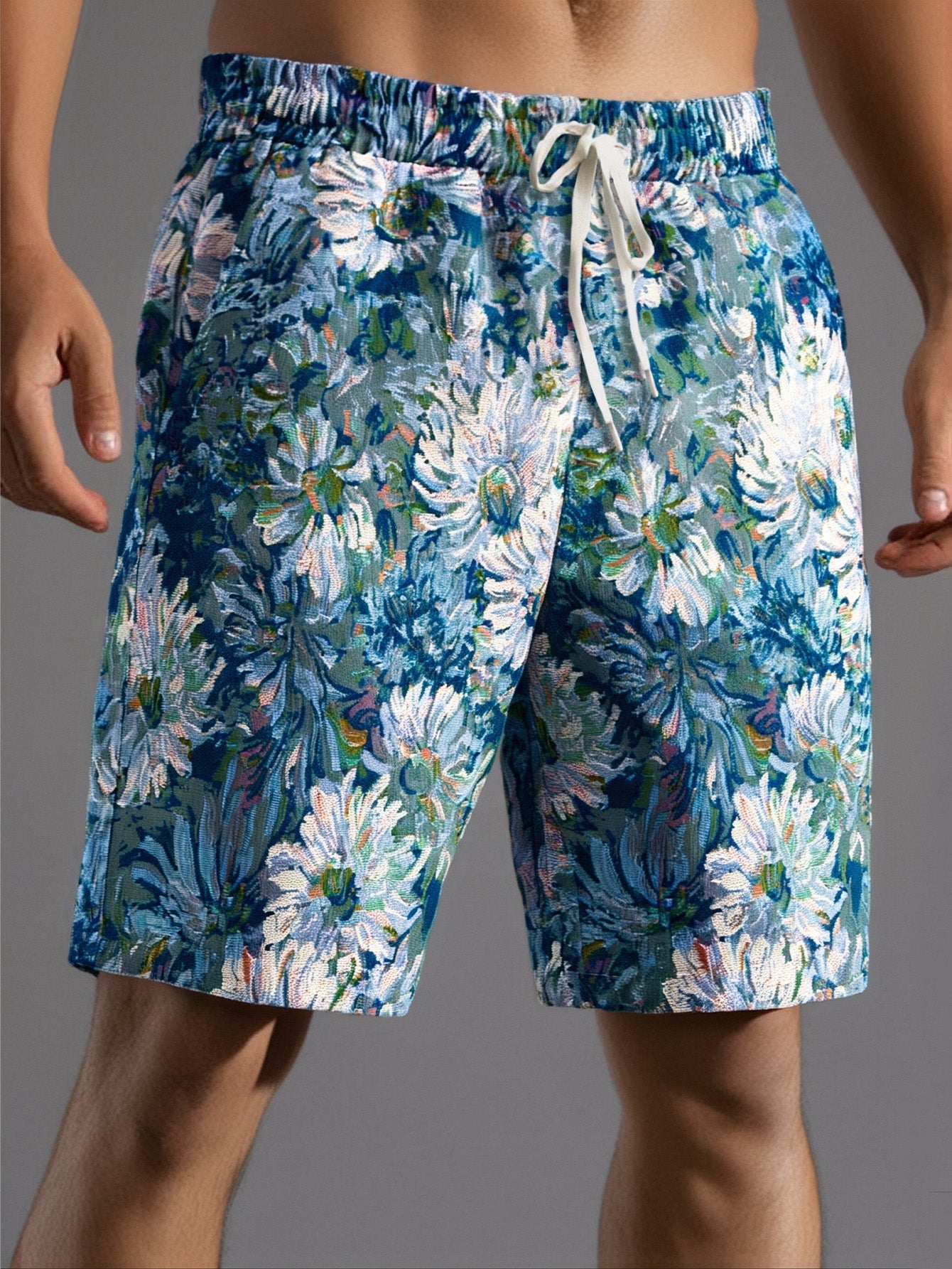 Damian | Painted Floral Jacquard Shorts