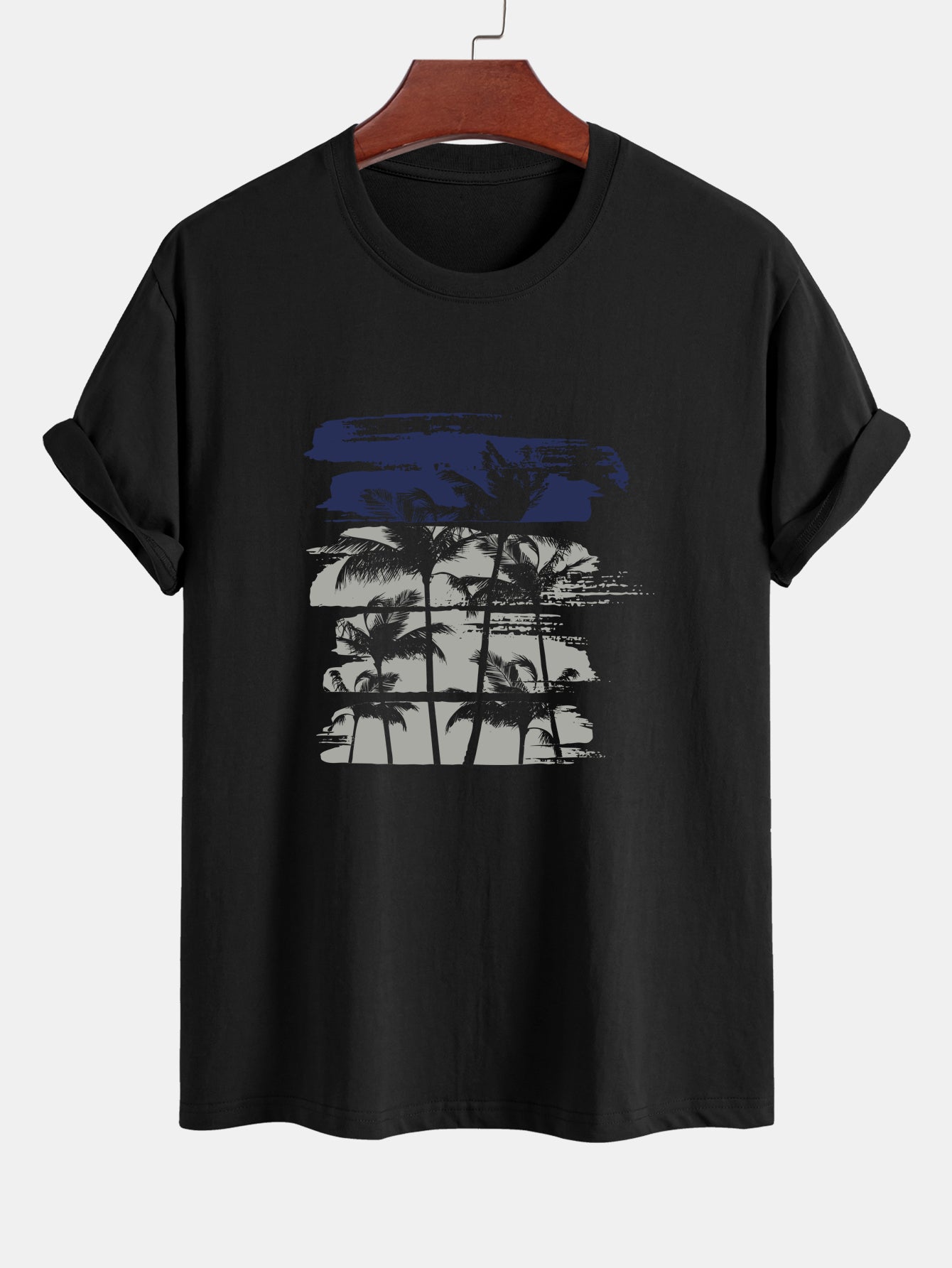 Damián® | Palm Tree Silhouette Print Cotton T-Shirt & Swim Shorts