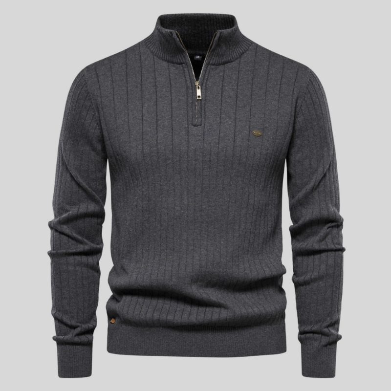 Ezra® | Muscle Fit Casual Rib Sweater