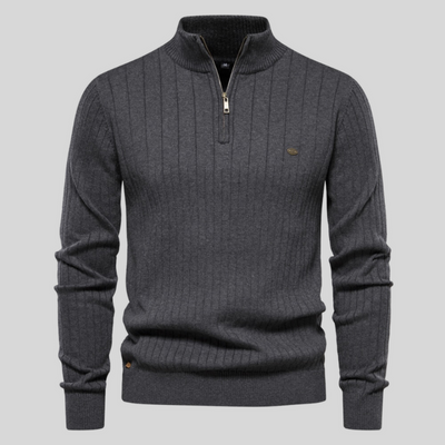 Ezra® | Muscle Fit Casual Rib Sweater