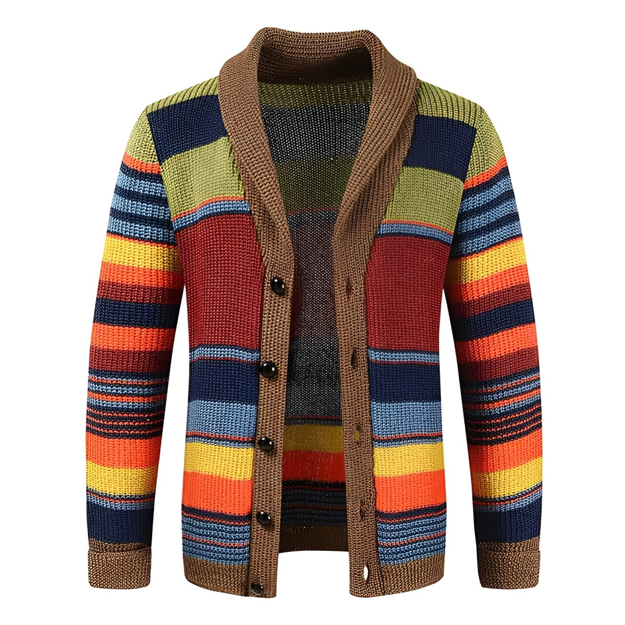 Fidelio | Men's retro color-block button-front cardigan