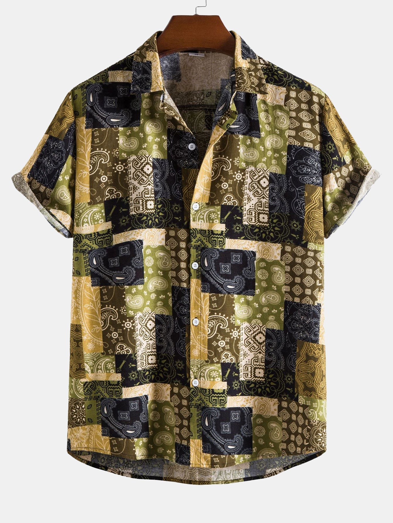 Argo® | Paisley Geometry Print Button Up Shirt