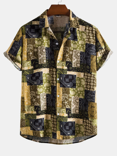 Argo® | Paisley Geometry Print Button Up Shirt