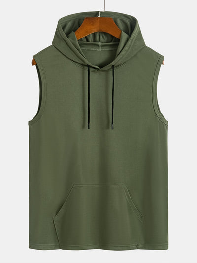 Luciano® | Athletic Mesh Kangaroo Pocket Hooded Tank