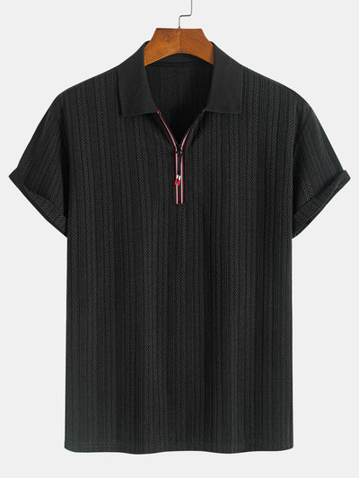 Devon® | Textured Zipper Polo