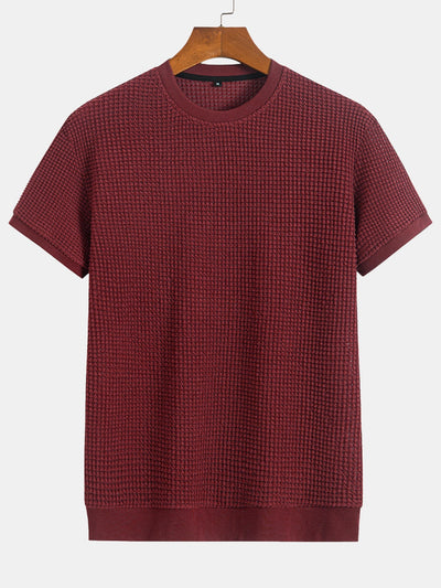 Mauricio® | Short Sleeve Waffle Ribbed Hem T-Shirt