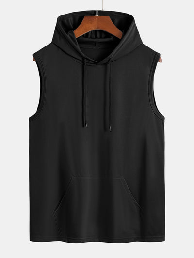Luciano® | Athletic Mesh Kangaroo Pocket Hooded Tank