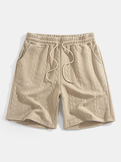 Heraclio® | Relax Fit Mid-Length Sleeve Twist Jacquard T-Shirt & Shorts