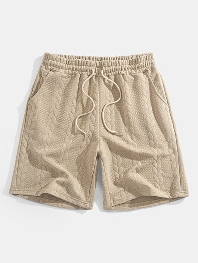 Cyrus® | Relax Fit Mid-Length Sleeve Twist Jacquard T-Shirt & Shorts