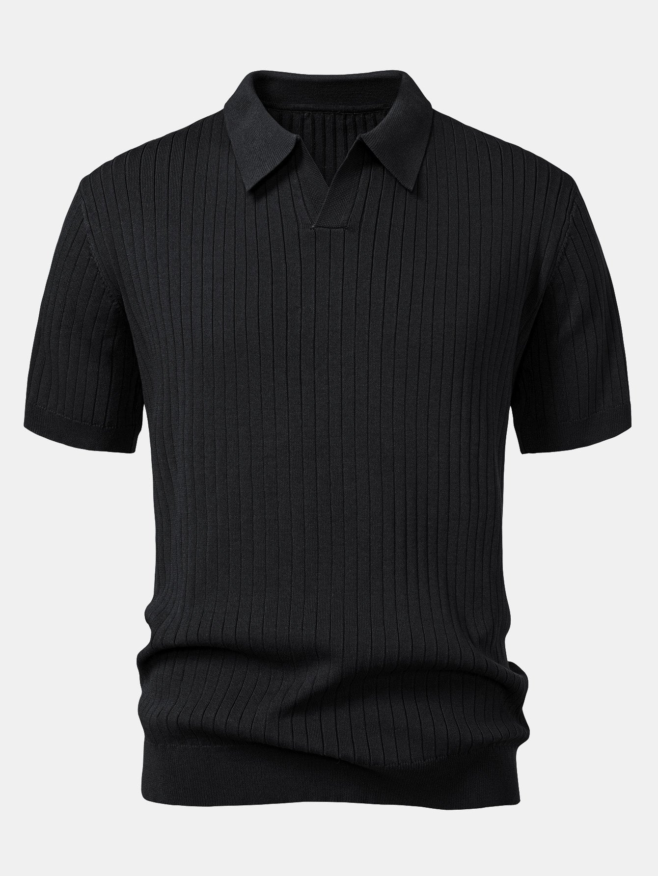 Connor | Stripe V Neck Knit Polo Shirt