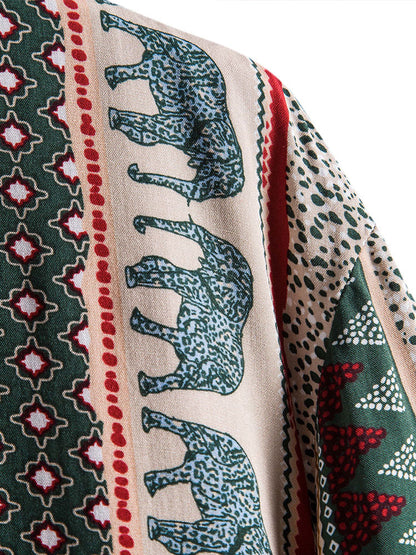 Yosef® | Elephant Geometric Print Shirt