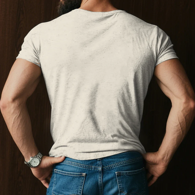 Roberto | Men'S Retro Casual Shabby Striped Printed V-Neck Short Sleeve T-Shirt