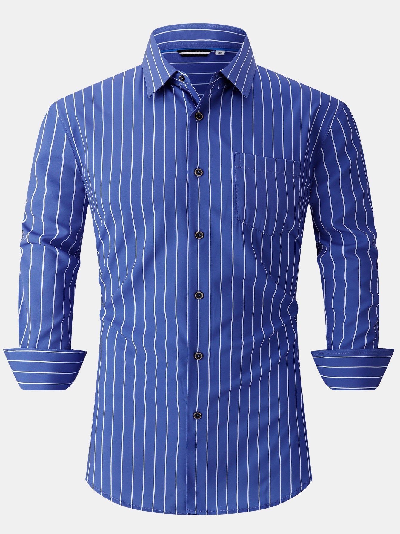 Kian® | Long Sleeve Stripe Pocket Button Up Shirt