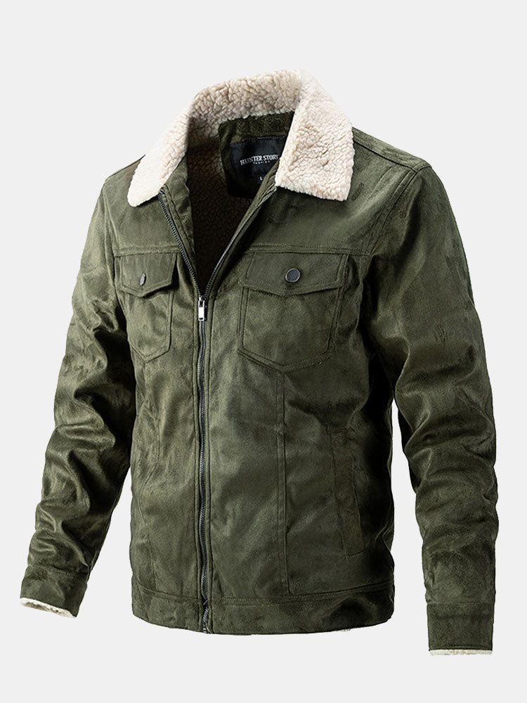 Zephyr | Regular Fit Teddy Lined Faux Suede Jacket