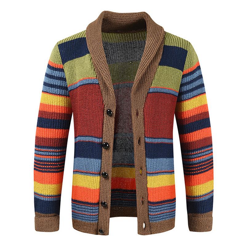 Fidelio | Men's retro color-block button-front cardigan