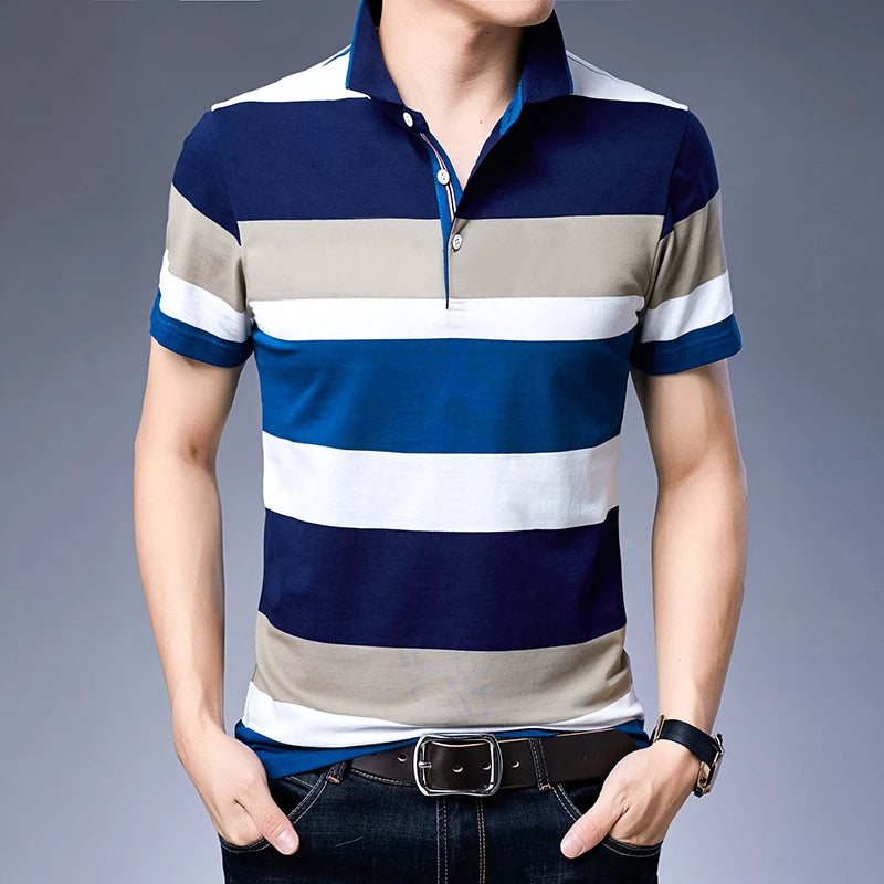 Bartholomew® | Striped Breathable Men's Polo