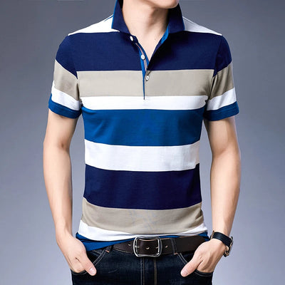 Bartholomew® | Striped Breathable Men's Polo