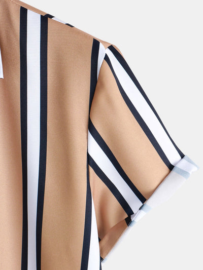 Ammon® | Striped Print Button Up Shirt