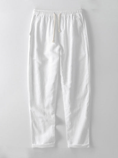 Perfecto® | Linen And Rayon Blend Stand Collar Shirt & Straight Leg Linen Pants
