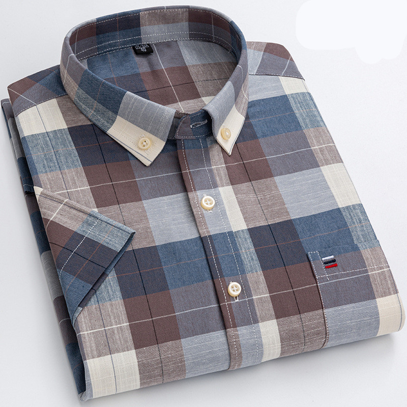 Dimitri® | Soft Cotton Shirt With Practical Chest Pocket And Short Sleeves