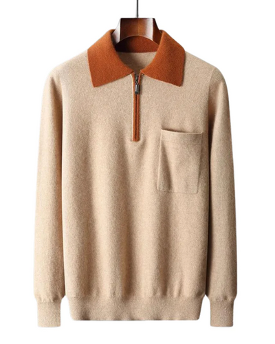 Evander | Castelle Cashmere Zip Up Polo