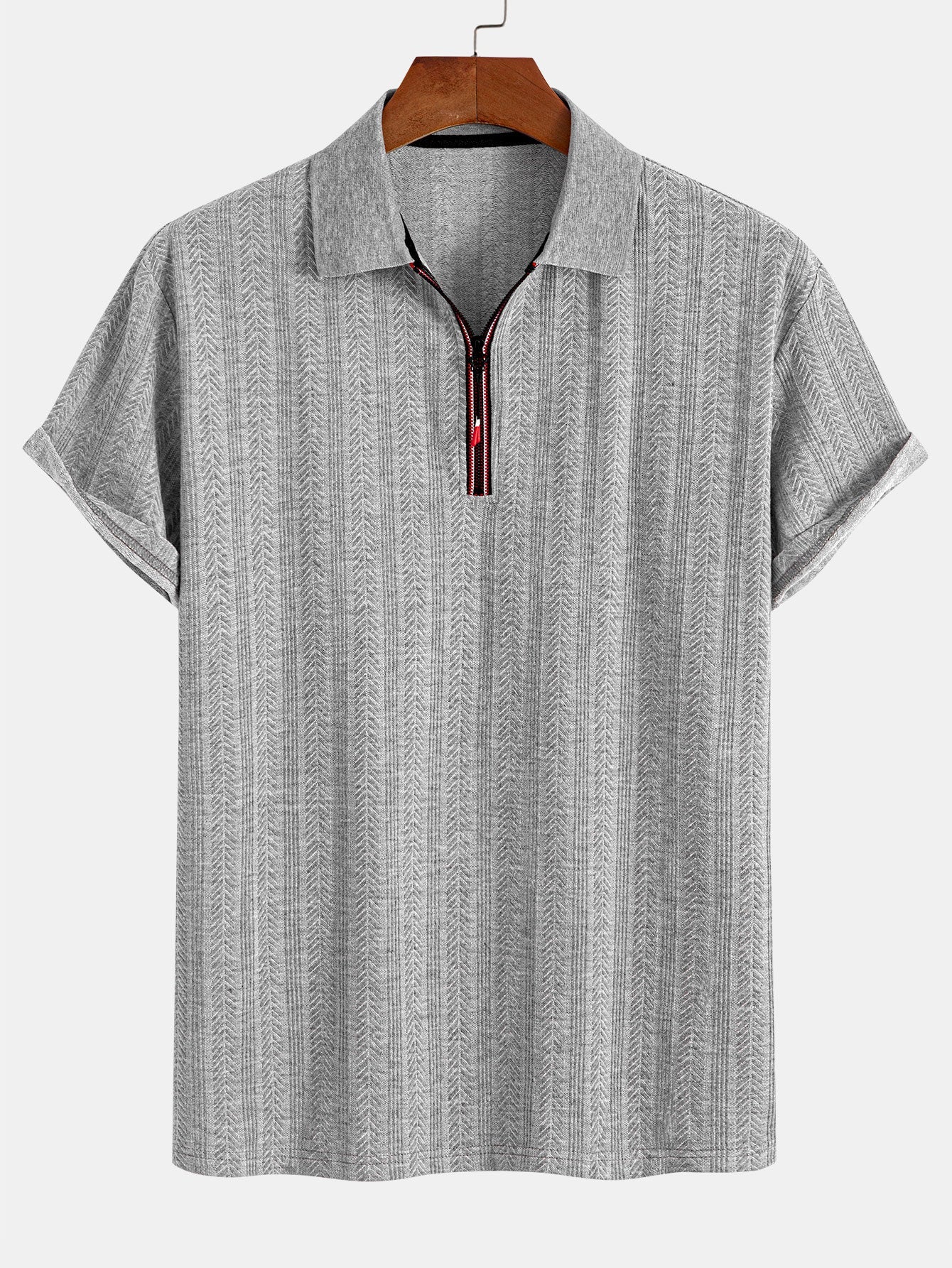 Devon® | Textured Zipper Polo