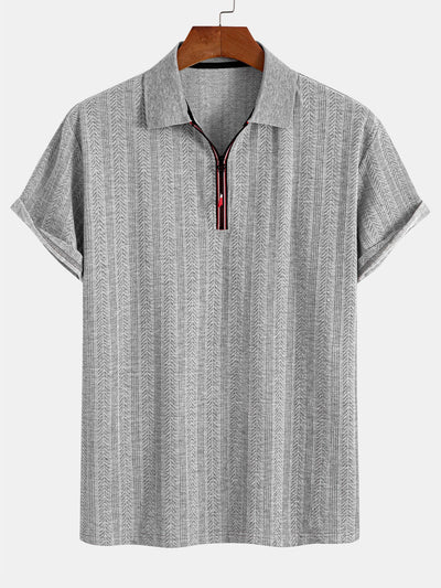 Devon® | Textured Zipper Polo
