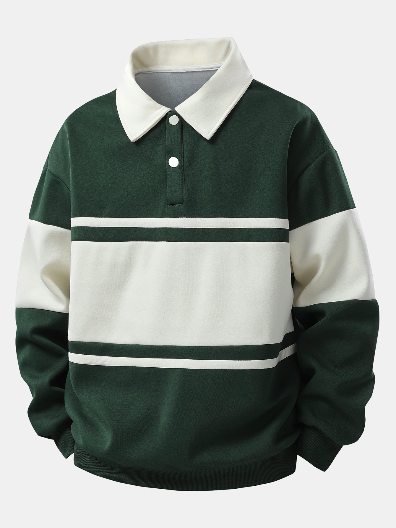 Lancelot® | Relax Fit Color Block Patchwork Polo Sweatshirt