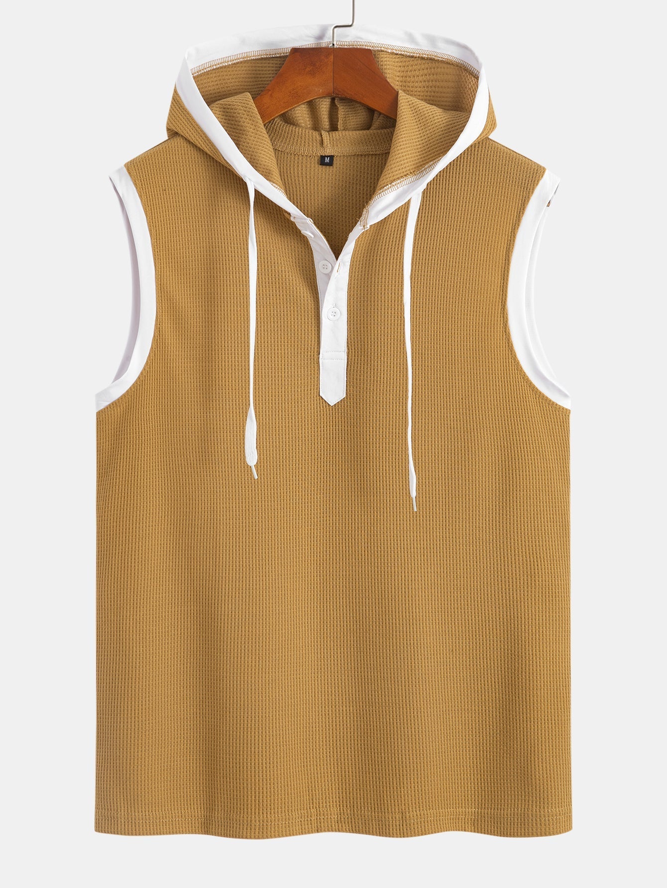 Edmundo® | Contrast Waffle Half Open Hooded Vest