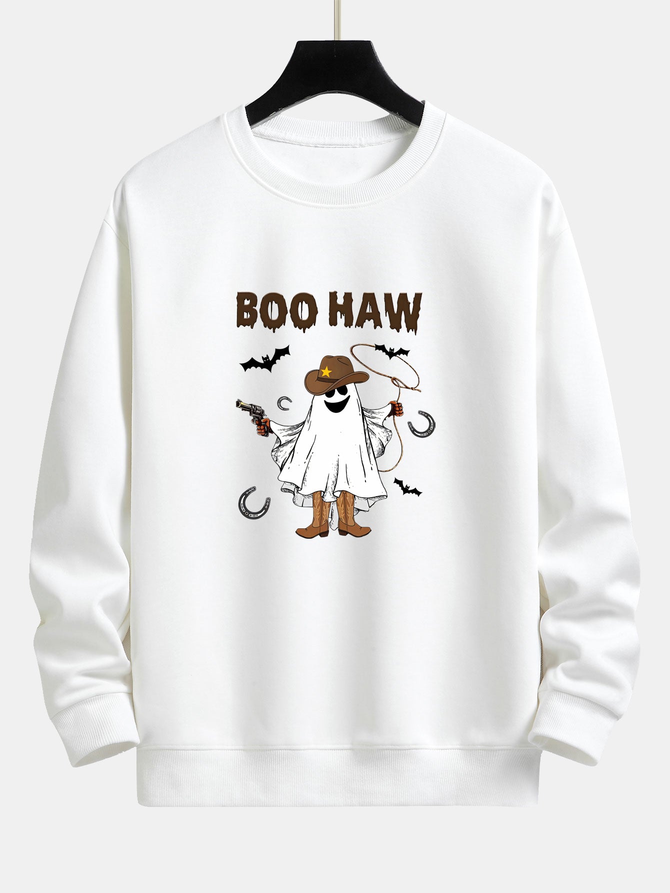 Canuto® | BOO HAW Cowboy Ghost Print Relax Fit Sweatshirt