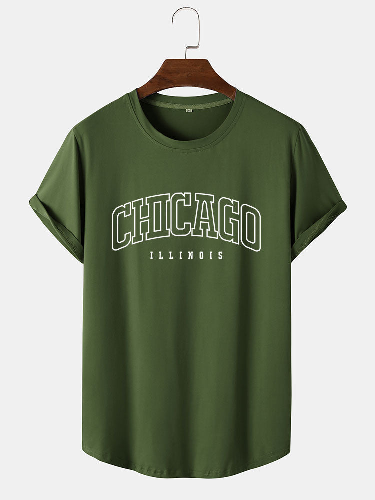 Abraham® | Chicago Print Arc Hem T-Shirt