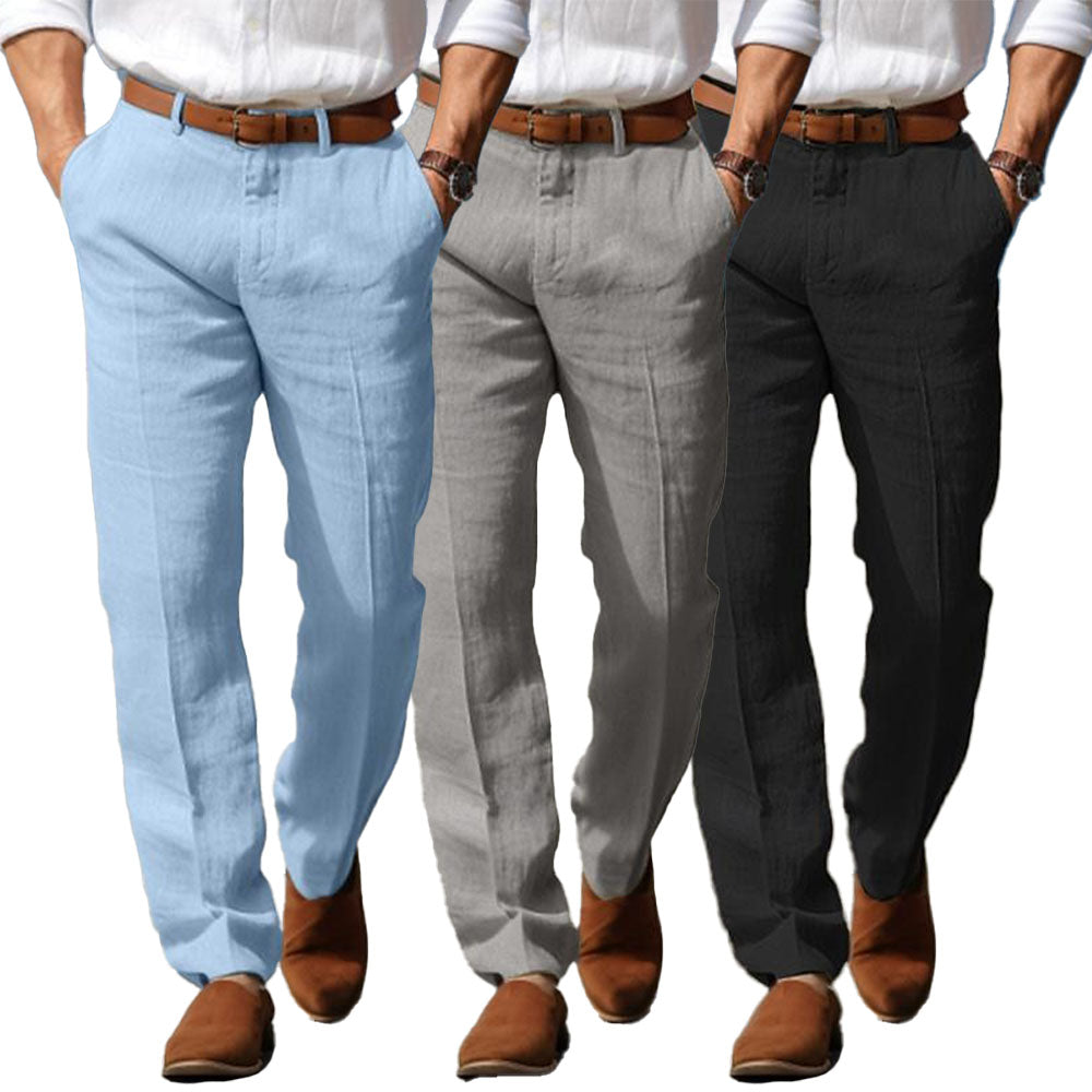hola LUXURY MEN'S PREMIUM LINEN PANTS (WITH BELT LOOPS)