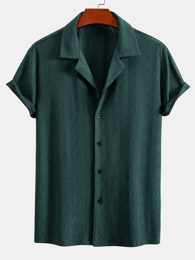 Macabeo® | Muscle Fit Diamond Texture Cuban Shirt