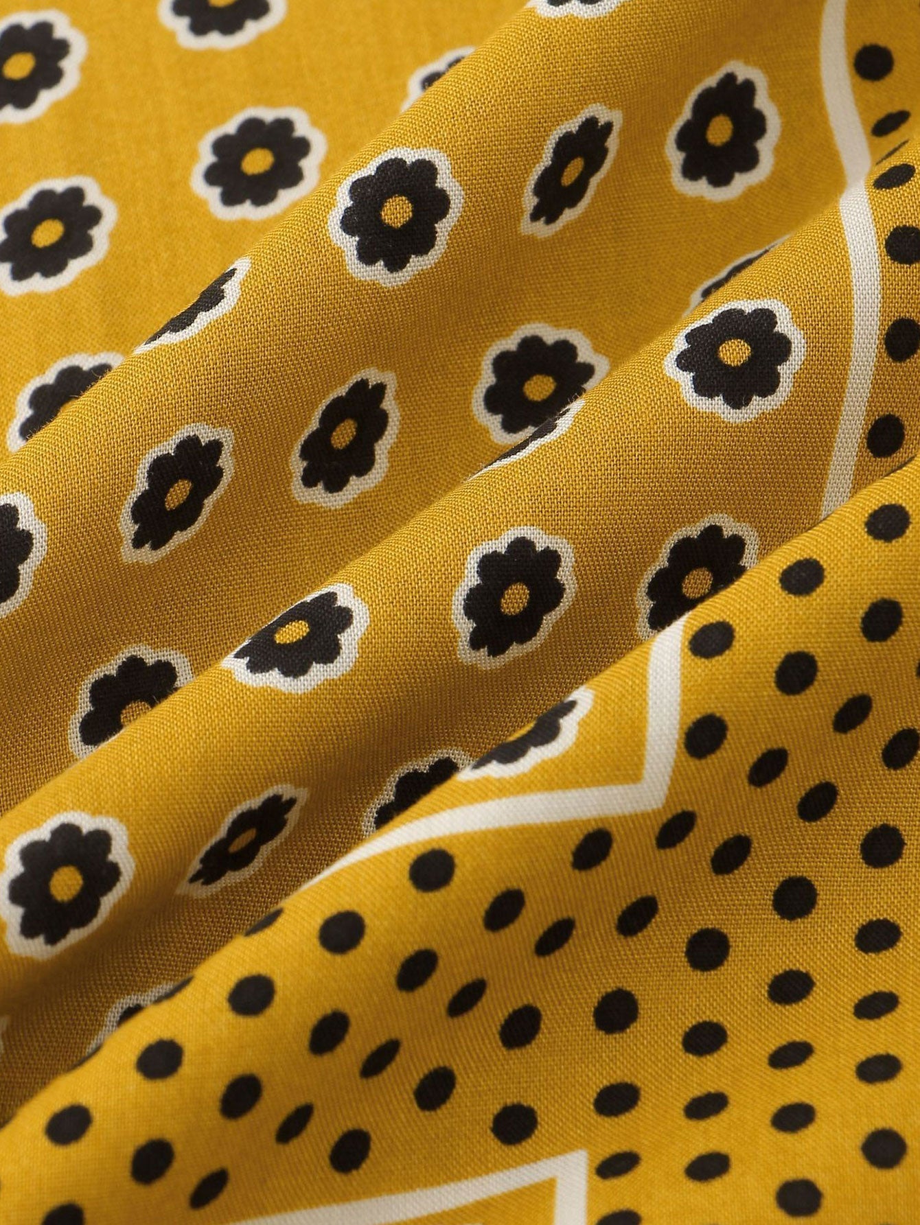 Arsen® | Polka Dot Floral Print Button Up Shirt