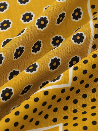 Arsen® | Polka Dot Floral Print Button Up Shirt